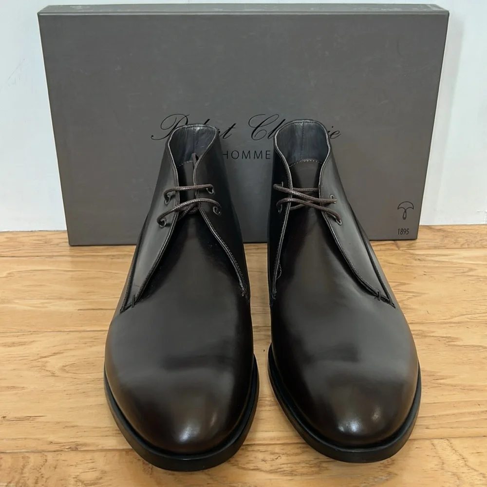 Robert Clergerie NIB Serge-dese Brown Leather Chukka Boot 10.5 EU 43 1/2